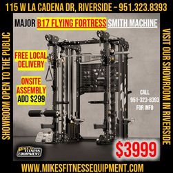 FREE LOCAL DELIVERY- Major  Fitness B17 Fly Fortress - Squat Rack Power Cage Functional Trainer with Smith Machine