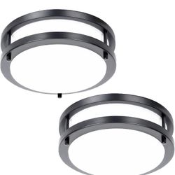 Set of two  24W Dimmable LED Ceiling Light Fixtures, 10in