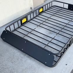 $145 (New in box) Universal roof rack 64x39 inch car top cargo basket carrier extension luggage holder 150lbs max 