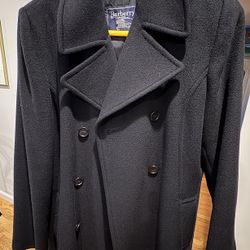 Burberry’s Black Wool Women’s Pea Coat 