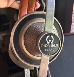 Rare Vintage Pioneer SEL40 headphones Real Brass and Leather!