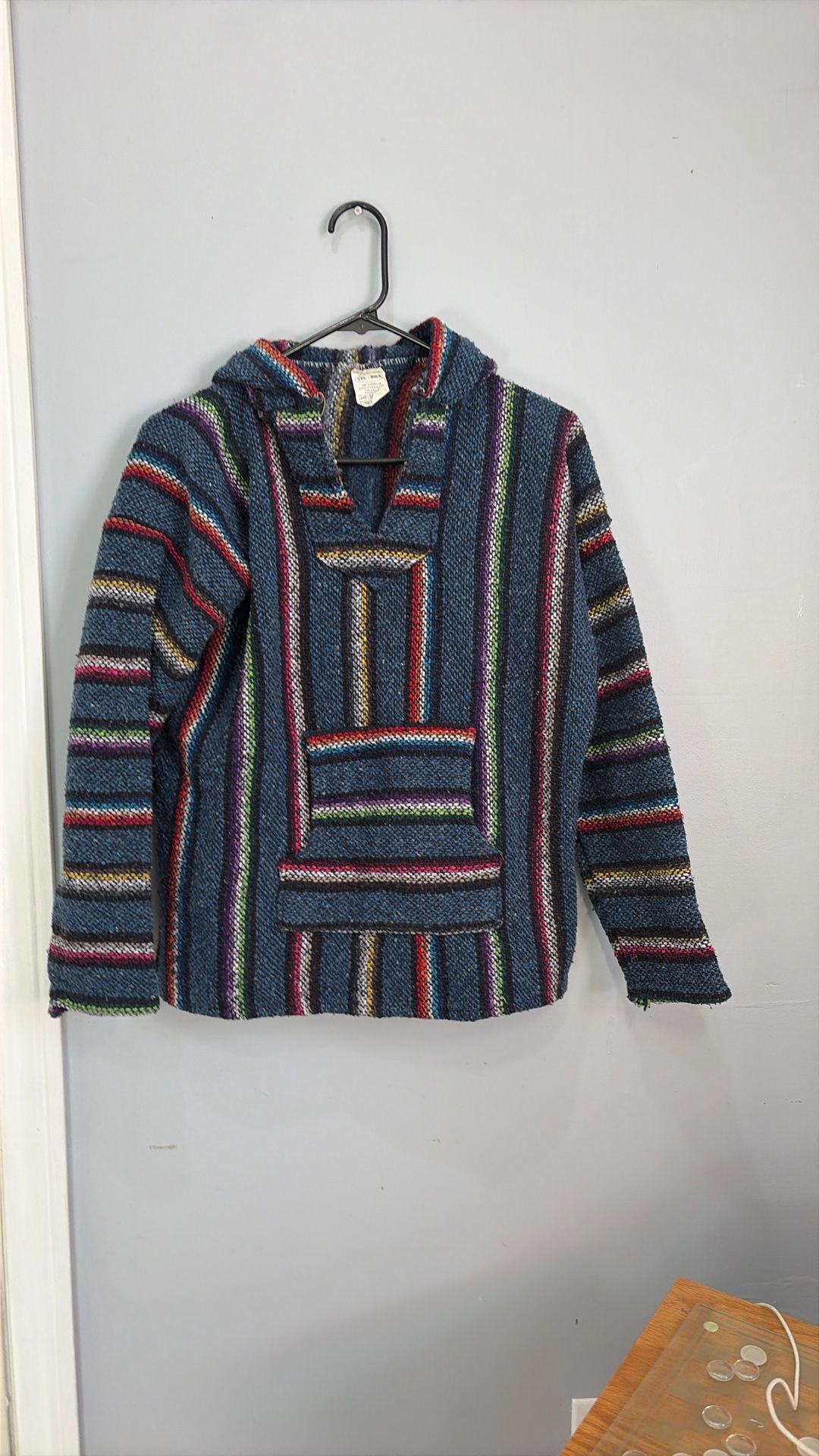 Unisex Baja Mexican Pullover Poncho