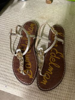 Sam Edelman Gold T-Strap Sandals