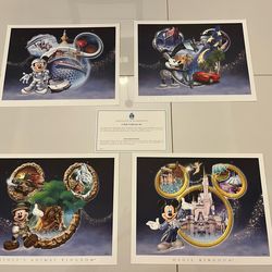 Disney Four Park Collector Set With Certificate Of Authenticity