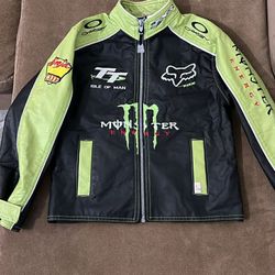 Monster Energy Leather Jacket Boys M