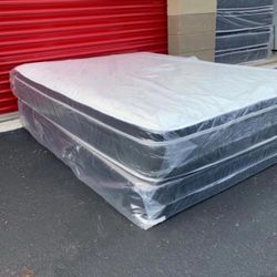 NEW Mattress Queen Size Pillowtop With Box Spring // Offer  🚚
