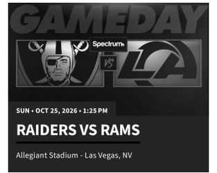 Raiders vs Rams NFL Ticket Oct 25 2026