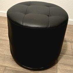 Round Black Ottoman 