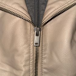 Beige Leather Jacket
