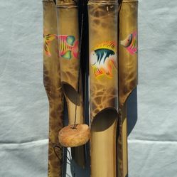 Bamboo Coconut Outdoor Wind Chimes 21" 