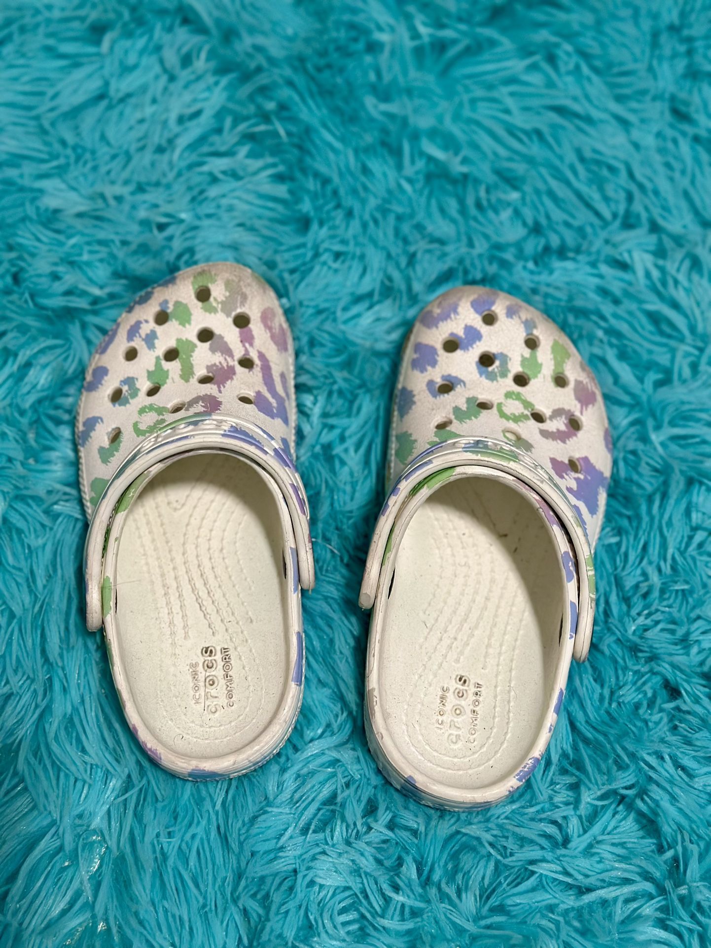 Leopard Crocs Size 11c