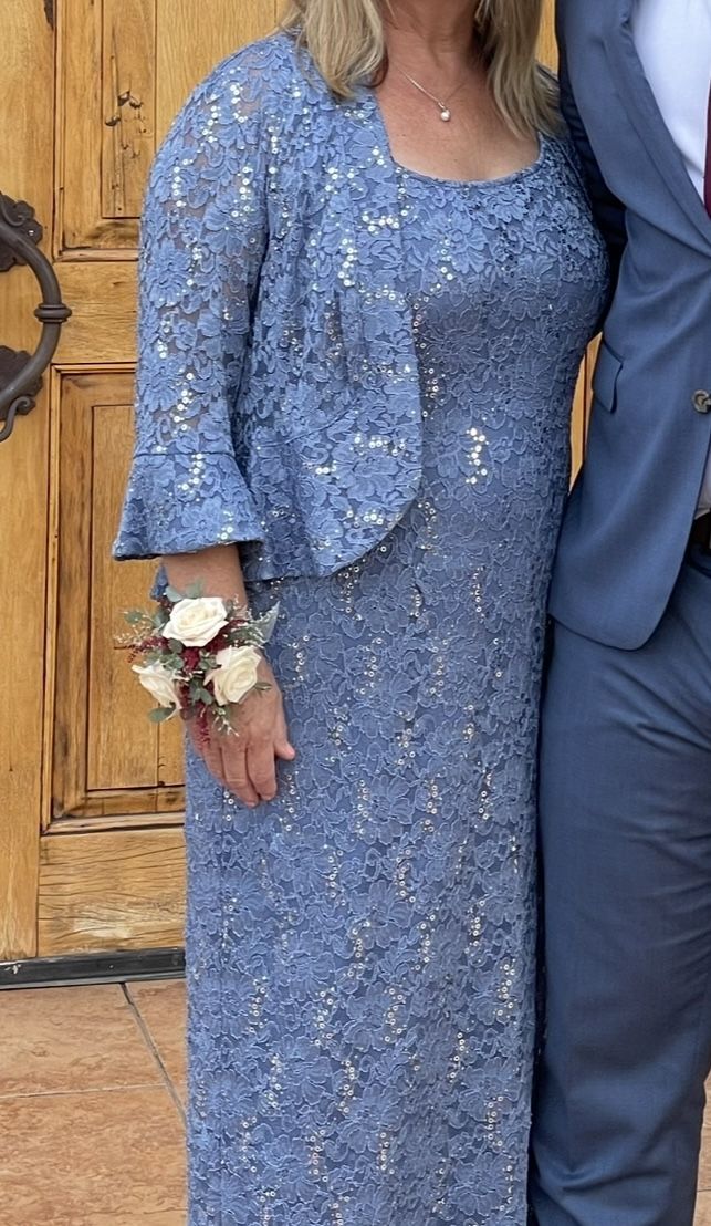 R&M Richards Lace Column Dress with Matching Lace Jacket
