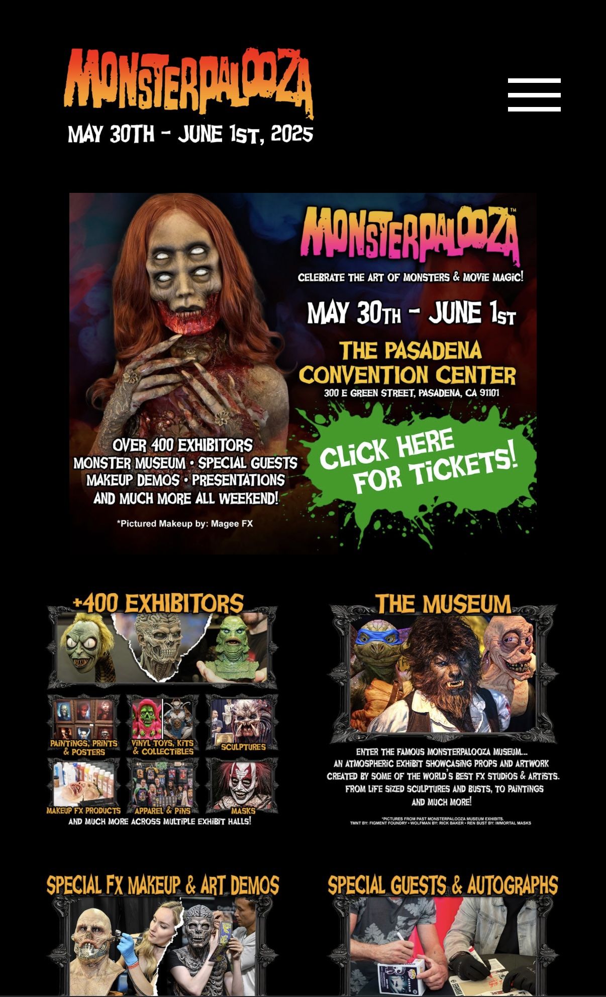 Two Monsterpalooza Tickets