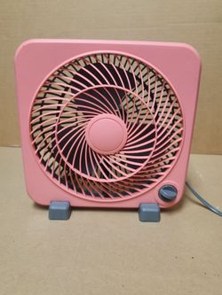 Pink Small Desktop Box Fan