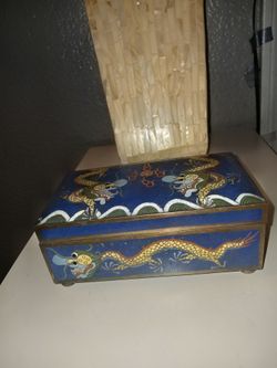 Dragon Cloisonne Enamel Footed Box