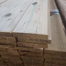 5/4 in x 6 in x 12 
Treated pine decking 
