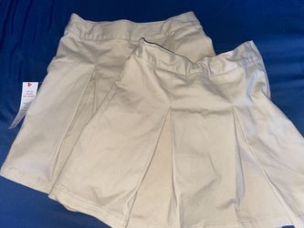 Khaki Pleated Skirts – Set of 2