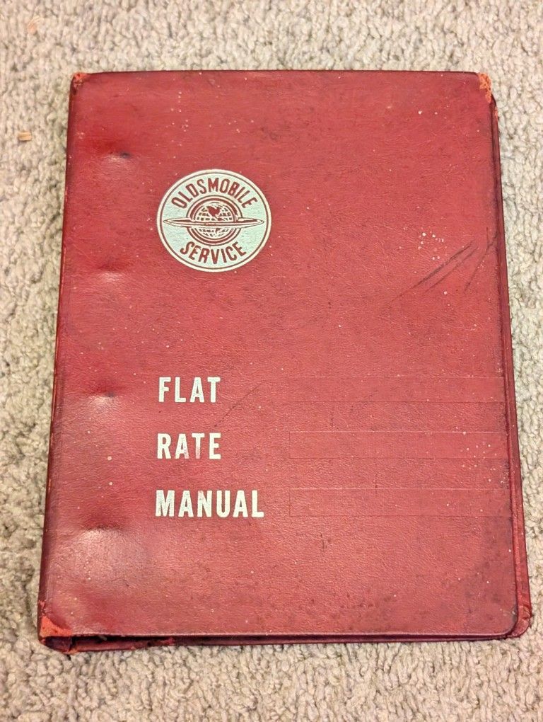 Vintage Oldsmobile Service Flat Rake Manual Red Binder
