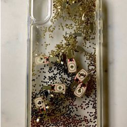 Kate Spade Liquid Glitter Case for Apple iPhone X - Clear/Gold/Champagne