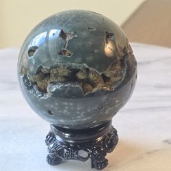 0.7 Lb (300g) Sparkle Druzy Ocean Jasper Sphere Quartz Crystal 