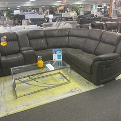 Insane Deal✅Gorgeous Grey Sofa Furniture Sectional Available With 3x Recliners Only $1099
