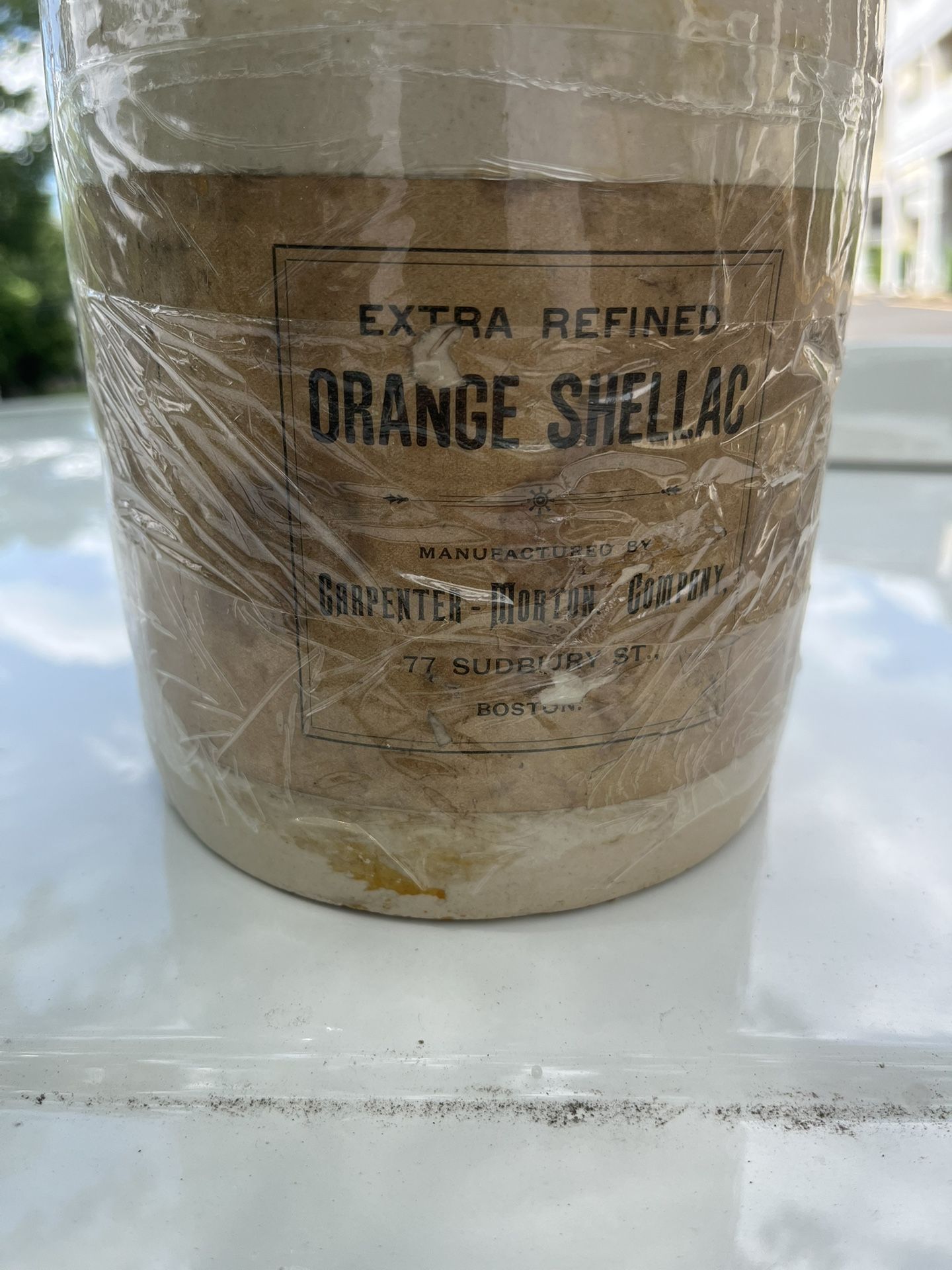 Rare Orange Shellac Stoneware Jug