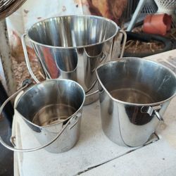 Stainless Steel Kennel Buckets 
