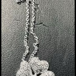 Sparkly four leaf clover necklace