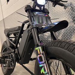 45 Mph Electric E-Bike, Full Suspension, 20x4.5 Jumbo Fat Tire, 1500/2500W Motor Peak, Twist Throttle 