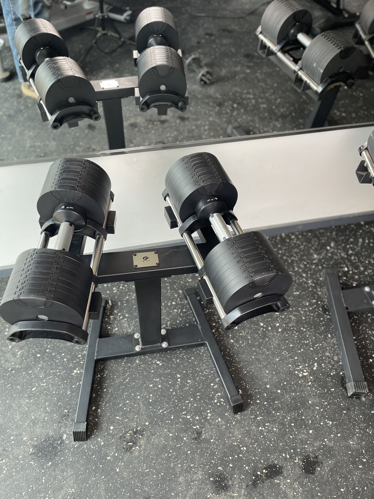 G7Fit 80 Pounds Adjustable Dumbells With Rack.