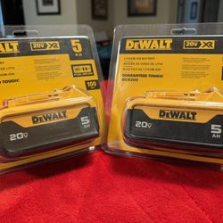 Price Firm, Two Brand New Dewalt 20V 5ah batteries