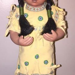     MARKED TO SELL! Vintage Native American Porcelain Doll 