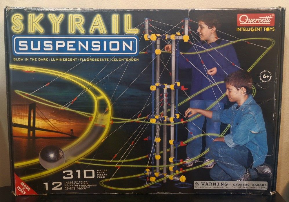 QUERCETTI SKYRAIL SUSPENSION GLOW IN THE DARK MARBLE RUN