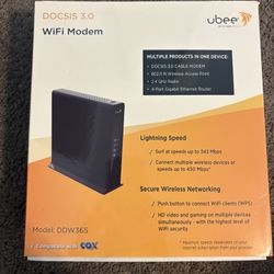 Ubee WiFi Modem DOCSIS 3.0 Model DDW365 - Like New