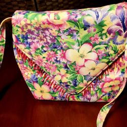 Fabric Clutch Crossbody Multicolored Romantic Farmhouse Chic