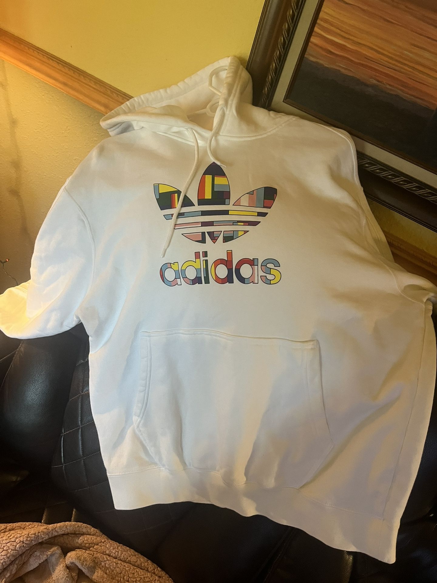Adidas Love Unites White Hooded Sweatshirt
