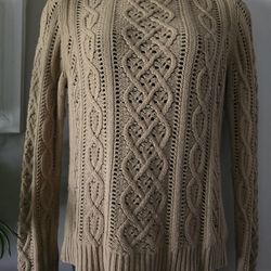 Ladies Tan Cable Knit Michael Kors Sweater XL