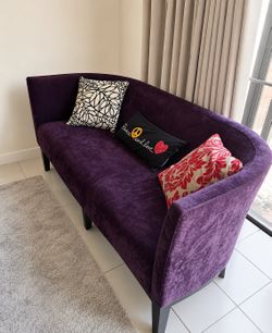 Modern Purple Accent Sofa / Loveseat – Excellent Condition