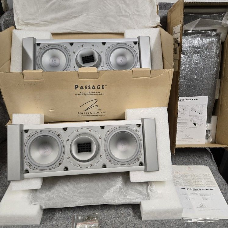 Martin Logan Passage In-Wall Speakers x2 with Grilles New Open Box