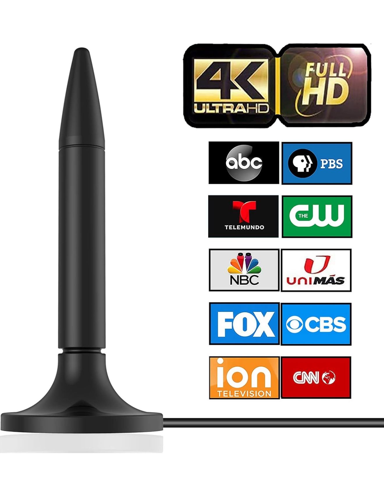 New TV Antenna for Smart TV, 2024 Clear 4K HD Digital TV Antenna Indoor
