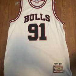 Dennis Rodman Chicago Bulls Mitchell & Ness NBA Throwback HWC Jersey - White