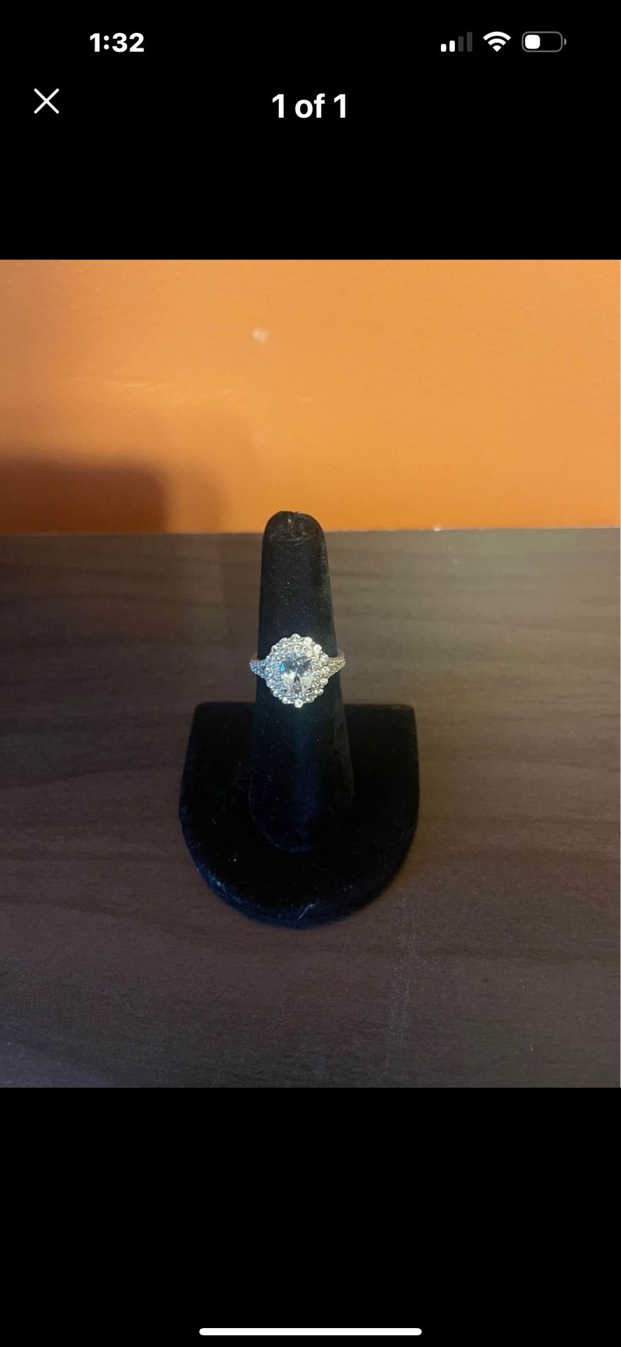 Kay’s White Lab Created Shapphire Sterling Silver Ring