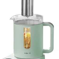 Electric Kettle With Tea Infuser, Health Pot For Loose Tea Leaf/Herbal, 1.2L Capacity Glass Pot Body, Temperature Control, Fast Water Heating, Hand-br