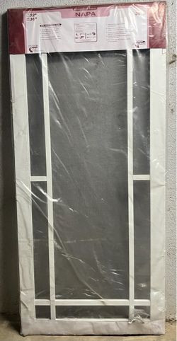 36 in. x 80 in. Napa White Outswing Vinyl Hinged Screen Door