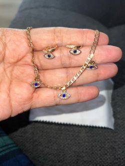 Evil Eye Necklace and Earrings Set – Protection and Style