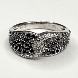 18k EFFY Black & White Diamond Ring - Size 7 