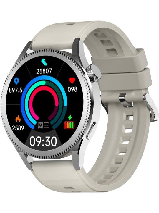 Smartwatch That Can Call and Text-Sports Modes/Pressure Monitor/Steps Counter/Fitness Track/Sleep Monitor Compatible,BT Calls,1.42" HD,48mm, IP67 with