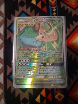 Venusaur & Snivy GX Tag Team Pokémon Card
