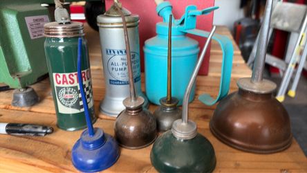 Vintage oil cans