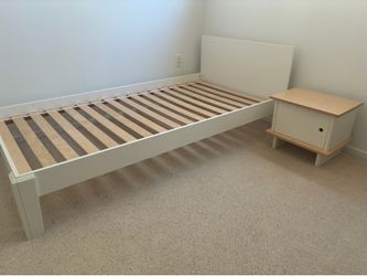 Ouef Perch twin bedframe and nightstand